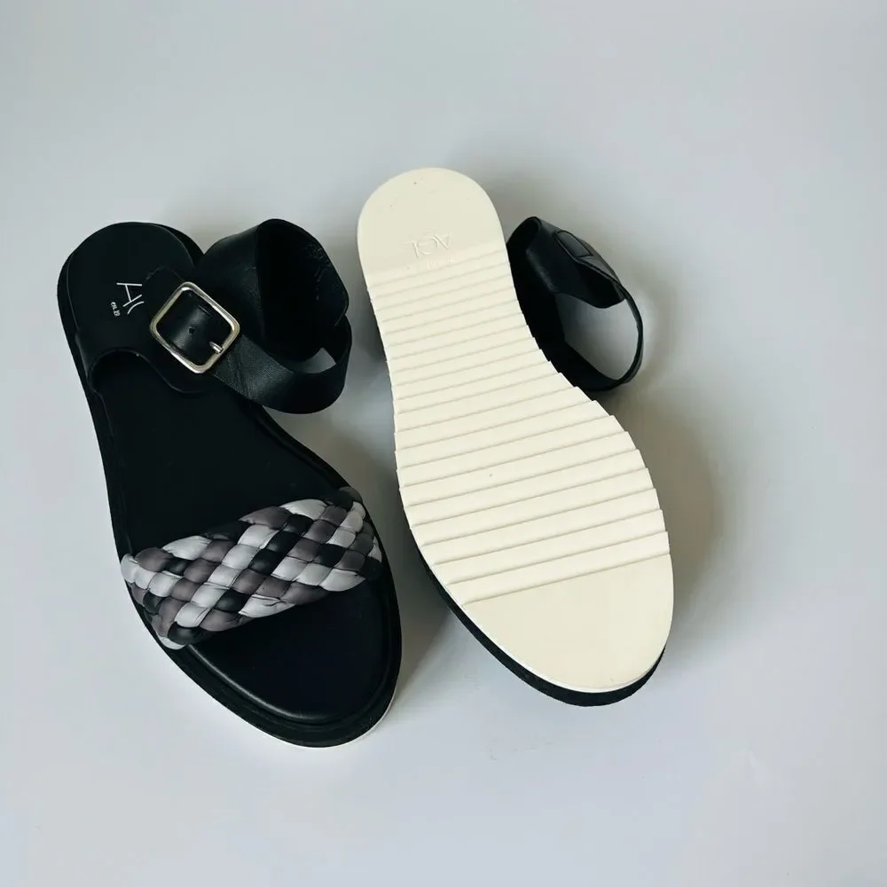 GL ATTILIO GIUSTI LEOMBRUNI Mirea Platform Ankle Strap Sandal In Nero/ Carbon